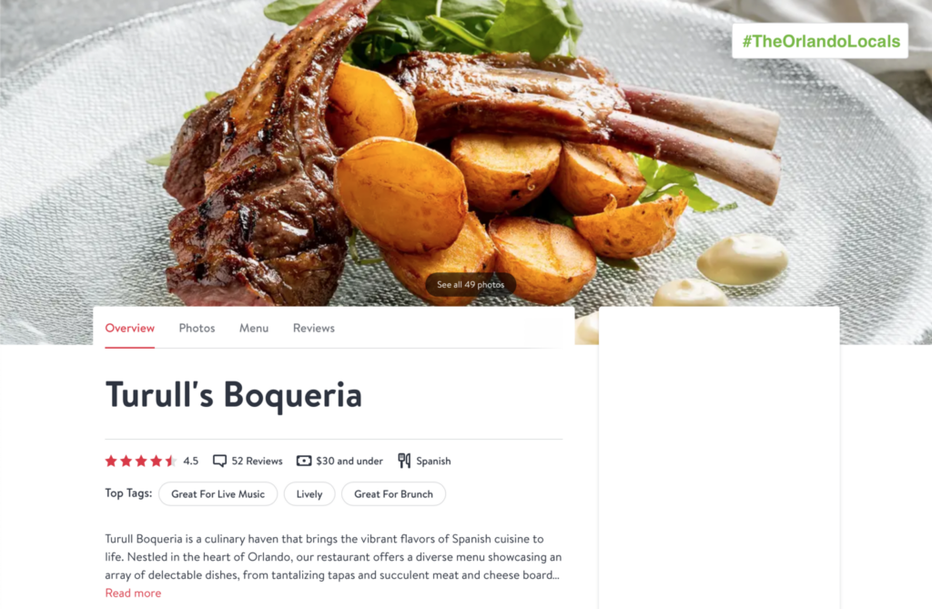 Turulls Boqueria Receives 5 Stars Across the Board On Opentable